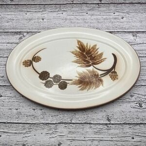 Vintage Denby Cotswold Oval Serving Platter 12" England Langley Brown Plant Fall